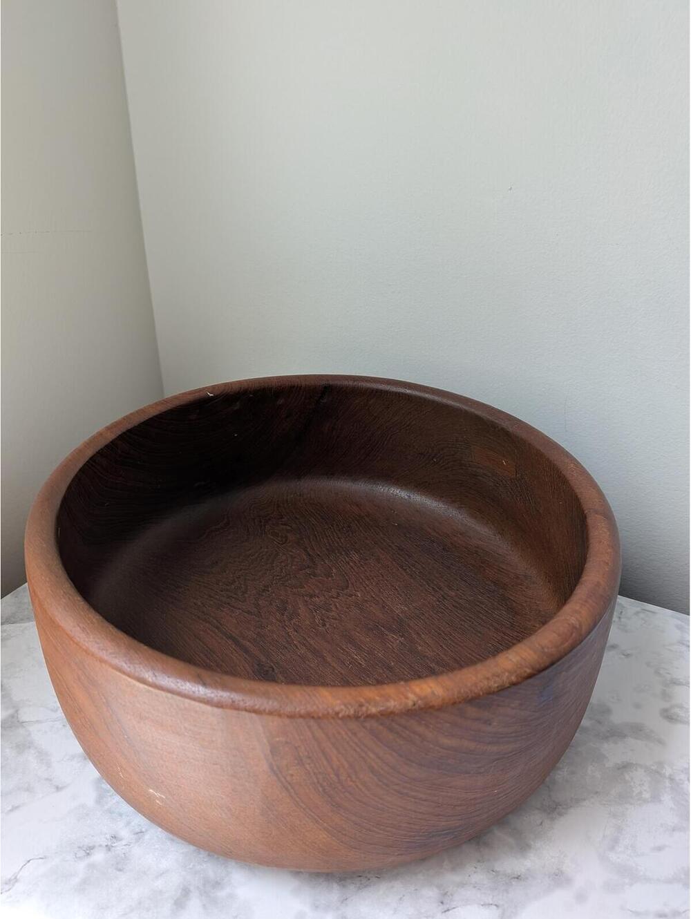 Vintage Genuine Teak Wood Large Bowl 10 inch Salad Bowl teakwood Decorative MCM